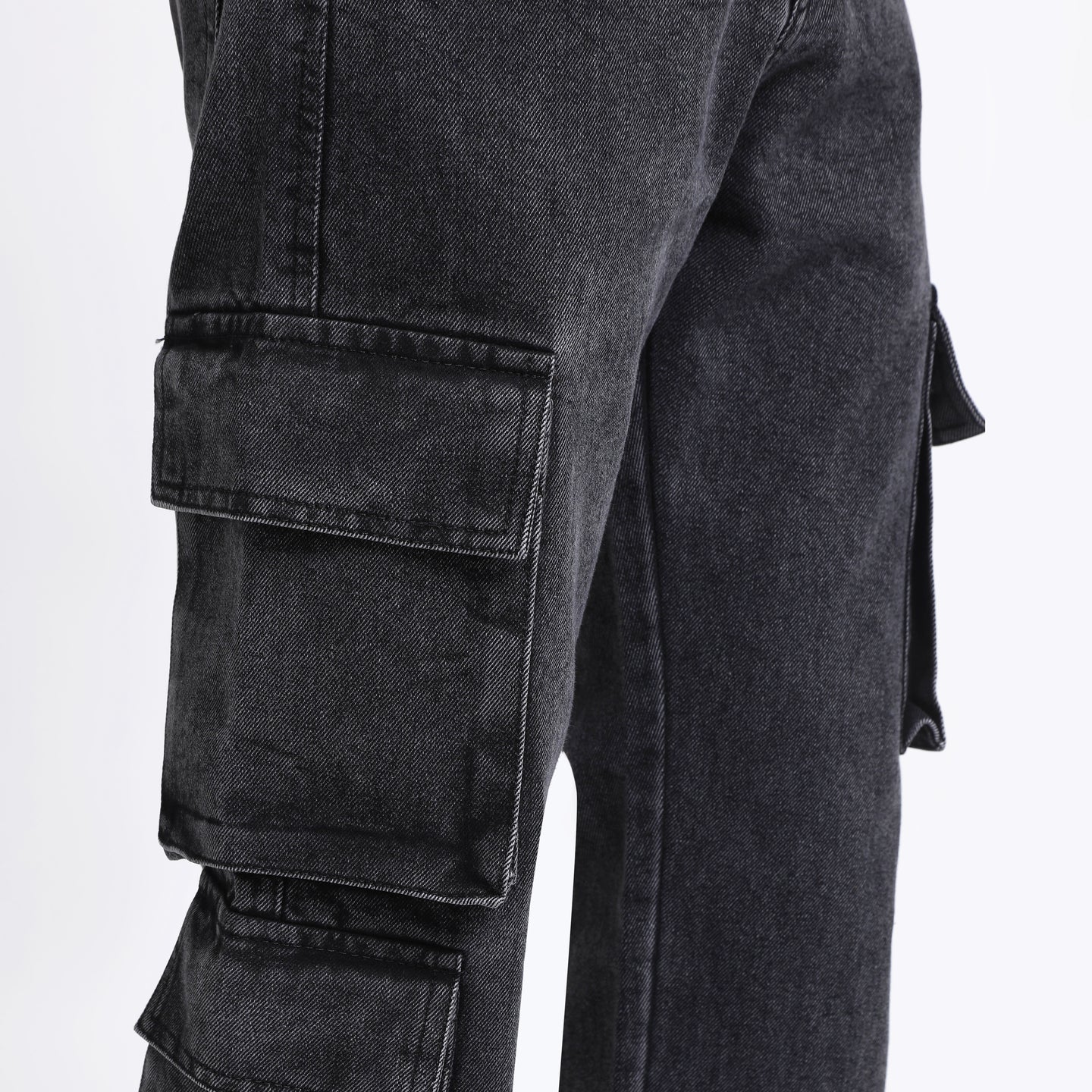 BLACK BAGGY CARGO FIT JEANS 4726-1